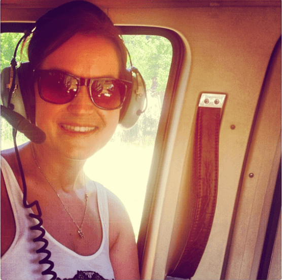 Taking a trip in a helicopter