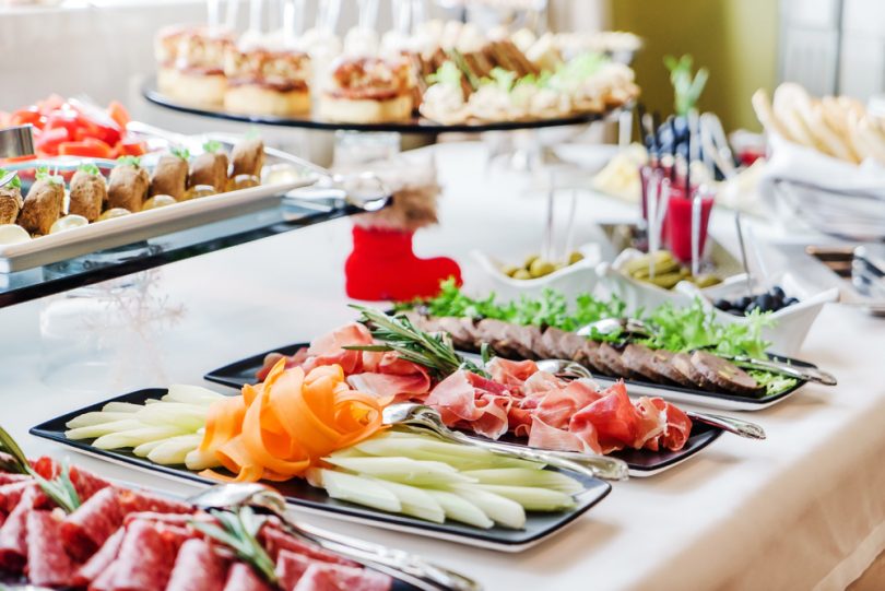 Snacks on catering table - event food trend for 2017